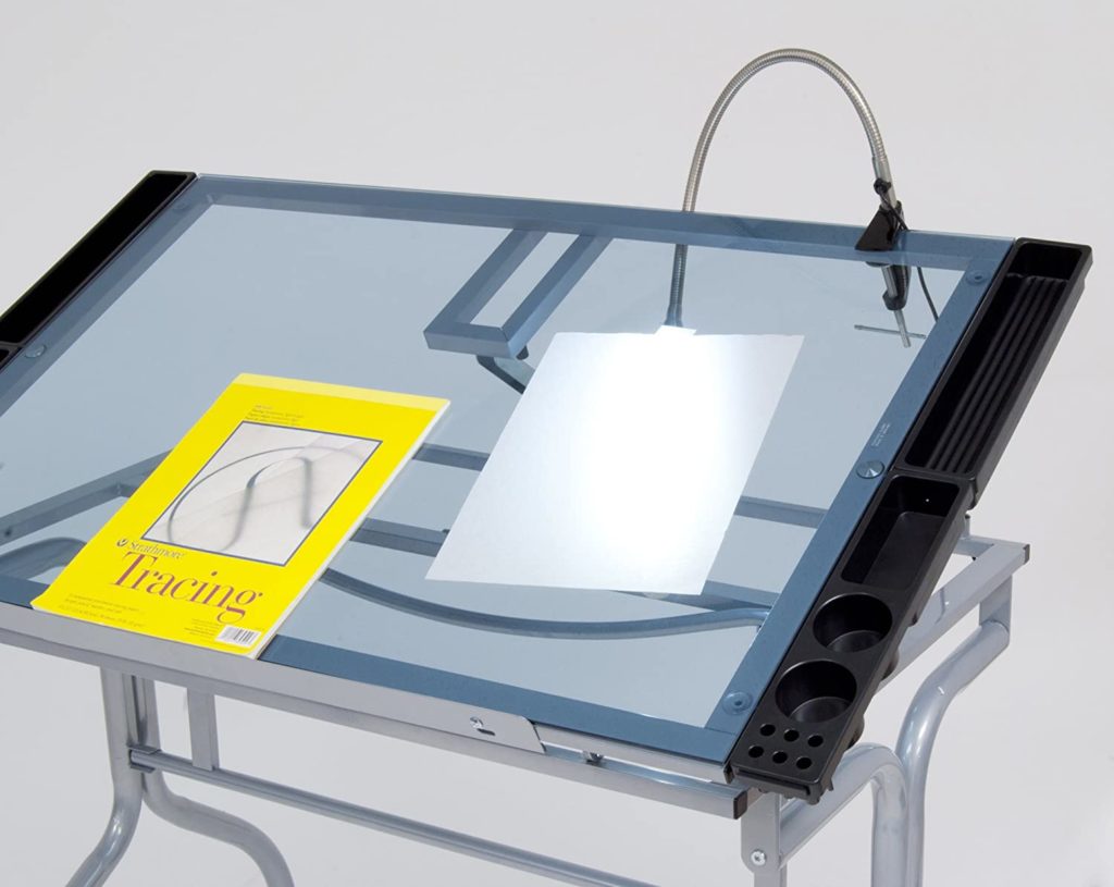 Folding Modern Glass adjustable desk